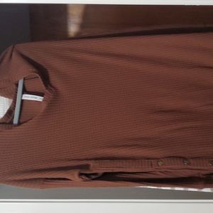 Brown long sweater dress